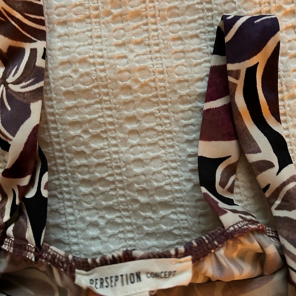 [L] PerSeption Concept Brown Tan Sundress - Picture 3 of 5